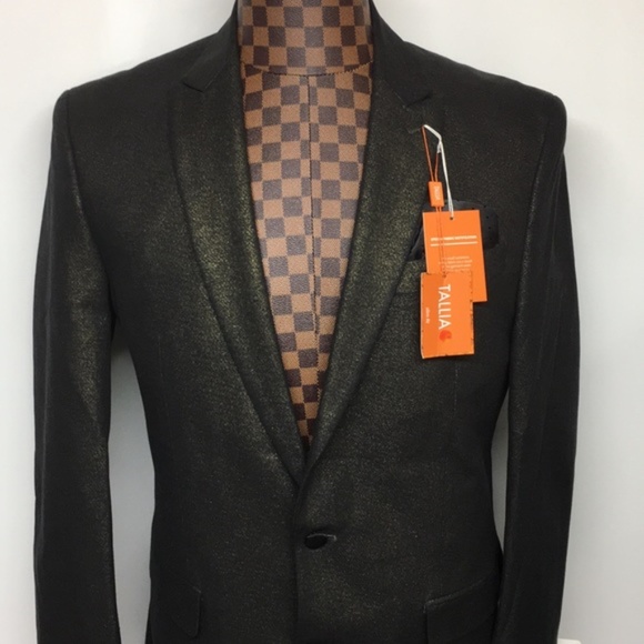 🔥💛⭐️🔥Tallia-Black & Gold 38S Slimfit Blazer - Picture 4 of 9